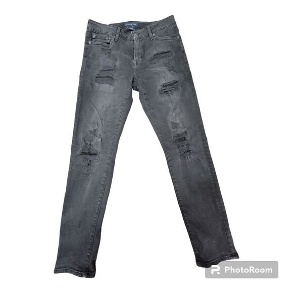 Aeropostale Skinny Black Denim Ripped Distressed Jeans Men's Size 31X32 - Picture 1 of 8